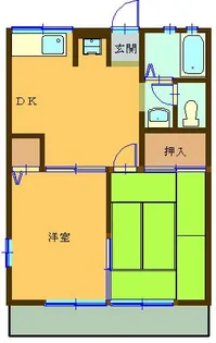クローバーハイツB棟【1階】の間取り