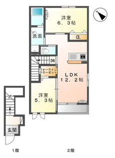 エミアスI【2階】の間取り