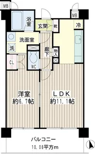 ハートレィ大師【6階】の間取り