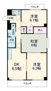 セントラルハイツ野瀬WEST【7階】の間取り