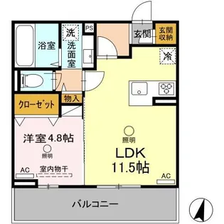 ボナール武蔵ヶ丘【3階】の間取り