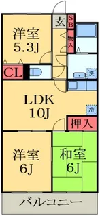 エメロード長沼【3階】の間取り