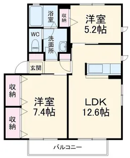 メイプルタウン五番館【1階】の間取り