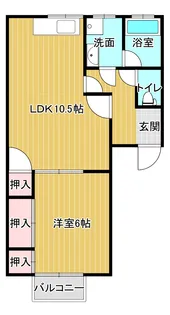 ニュー栃木ハイツ7号棟【1階】の間取り