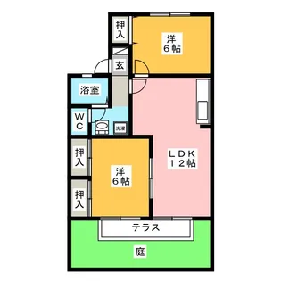 セジュール物部 C棟【1階】の間取り