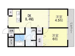 ウインド・ヒル香里1【4階】の間取り