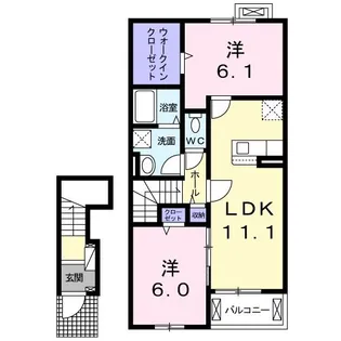 グリーンシャトーA【2階】の間取り