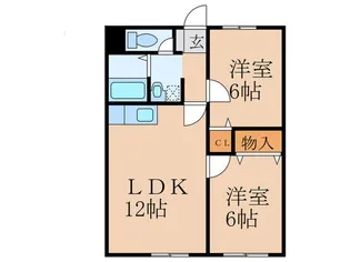 レジデンス浜田B【1階】の間取り