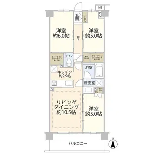 クレストラフィーネ新川崎(0006087)【2階】の間取り
