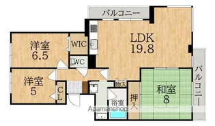 ローレルスクエア登美ヶ丘I期【6階】の間取り