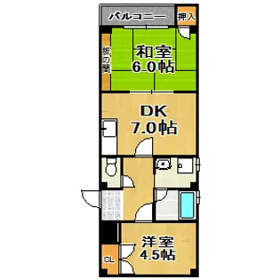 エースハイツ歌島【1階】の間取り