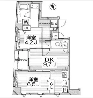 グランヴァンデュヴェール東京【9階】の間取り
