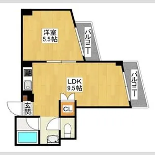アメニティつるみや【4階】の間取り