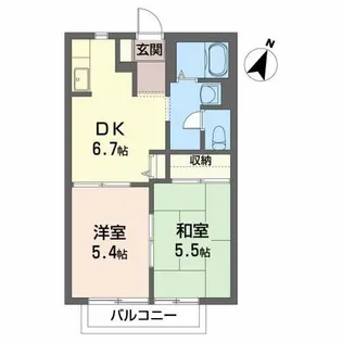 ディアスF B【1階】の間取り