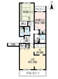 UR多摩ニュータウン南大沢学園二番街【3階】の間取り
