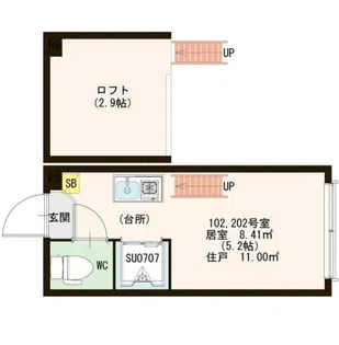 ハーモニーテラス堀ノ内II【2階】の間取り