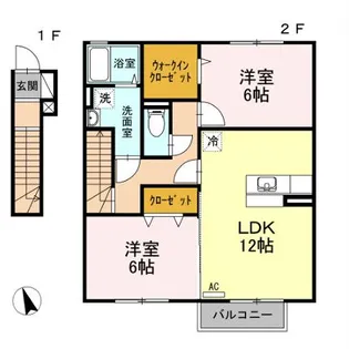 グランドソレーユII【2階】の間取り