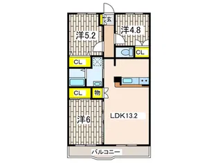 洋光台山の手マンション【2階】の間取り