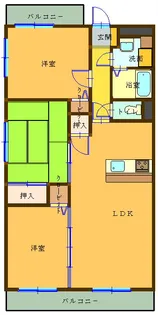 クレセール坪井【6階】の間取り
