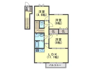 パルカーサ【2階】の間取り