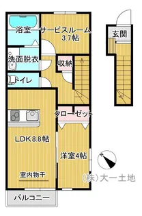 フルールポミエA【2階】の間取り