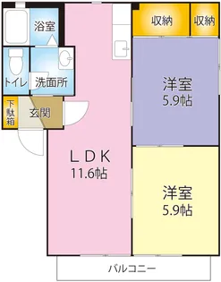 パティースA【2階】の間取り