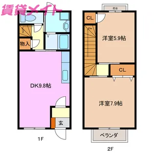 三重県鈴鹿市南堀江1【一戸建】の間取り
