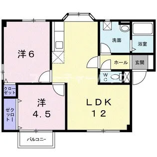 プラドールネオアサヒ【1階】の間取り