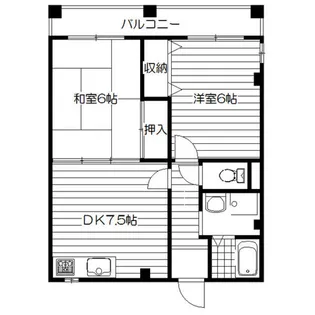 シャトー中三【4階】の間取り