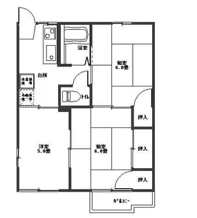 コーポ滝ノ上1号棟(泉町2丁目)【2階】の間取り