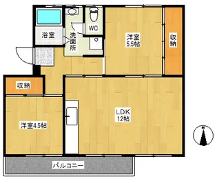 藤山台団地特別分譲住宅東118号棟【4階】の間取り
