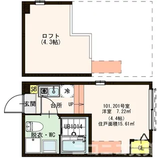 東京都足立区青井2【アパート】の間取り
