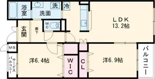 プライムガーデン【1階】の間取り