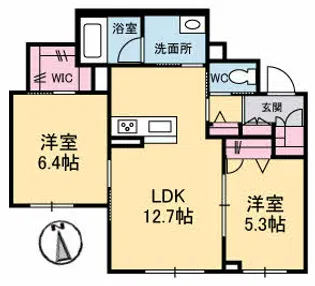 ベレオ昭和B棟【1階】の間取り
