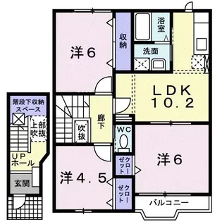 新潟県長岡市脇野町【アパート】の間取り