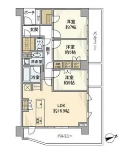 プラウド世田谷代田【2階】の間取り