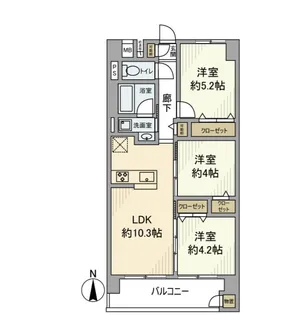 東建柏木マンション【13階】の間取り