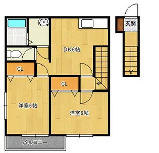 T・Bハイツ龍舞【2階】の間取り