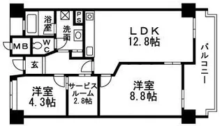 福岡県福岡市博多区西月隈3【マンション】の間取り