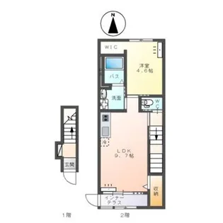 仮)2×4・ユニヴァリィII【2階】の間取り