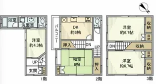 東京都江戸川区船堀6【一戸建】の間取り