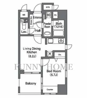 東京都目黒区上目黒3【マンション】の間取り