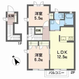 ディアスブランシェJIIA【2階】の間取り