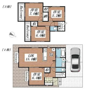 神奈川県厚木市三田1【一戸建】の間取り