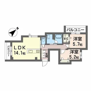 LUCE帯山西【3階】の間取り