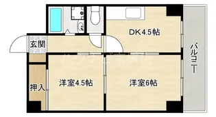大阪府大阪市城東区蒲生2【マンション】の間取り