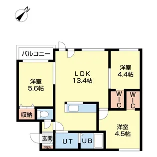 北海道北広島市共栄町1【マンション】の間取り
