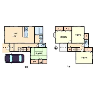 大阪府松原市別所8【一戸建】の間取り