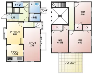 神奈川県小田原市中村原【一戸建】の間取り