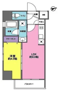 ミュプレ恵比寿【8階】の間取り